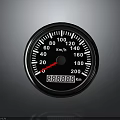 Automotive Speedometer with Km/h Scale Range From 0 to 200 and Mileage Display 88888km