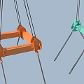 Bridge Construction Hoisting Equipment With Orange And Teal Crane Hooks for Heavy Lifting