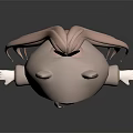 Cartoon Game Character 3D Model With Animal Onesie Cat Ears And Brown Hair