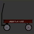 Classic Radio Flyer Red Wooden Wagon With White Wheels For Children
