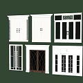 Various Styles of Decorative Exterior Doors with Glass Panels and Wooden Frames