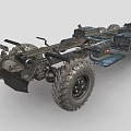 Rugged Off Road Terrain Vehicle Chassis With Large Tires And Mechanical Components