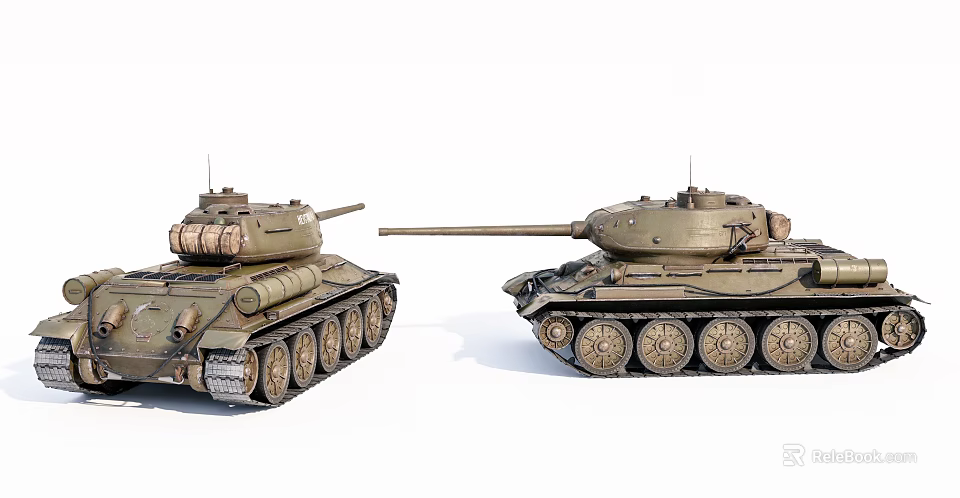 Detailed Military Tank Models With Turrets And Tracked Wheels For Collectors 3d model 