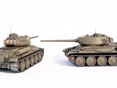 Detailed Military Tank Models With Turrets And Tracked Wheels For Collectors 3d model