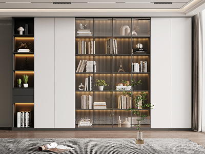 Modern bookcase 3d model