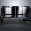 Modern Minimalist Metal Slatted Bench With Sturdy Frame And Sleek Contemporary Design