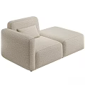 Beige Modular Two Seater Sofa With Minimalist Design And Comfortable Cushion