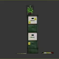 Green File Cabinet With Drawers Yellow Labels Potted Plant On Top And Scattered Papers