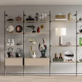Ornaments Combination Bookshelf Bookcase Teapot 3d model