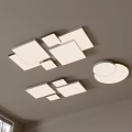 Modern Interior Ceiling Lights With Multiple Square Panels And Round Fixture Design
