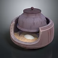Ceramic Daily Life Product Round Container With Lid Sand And White Egg Inside