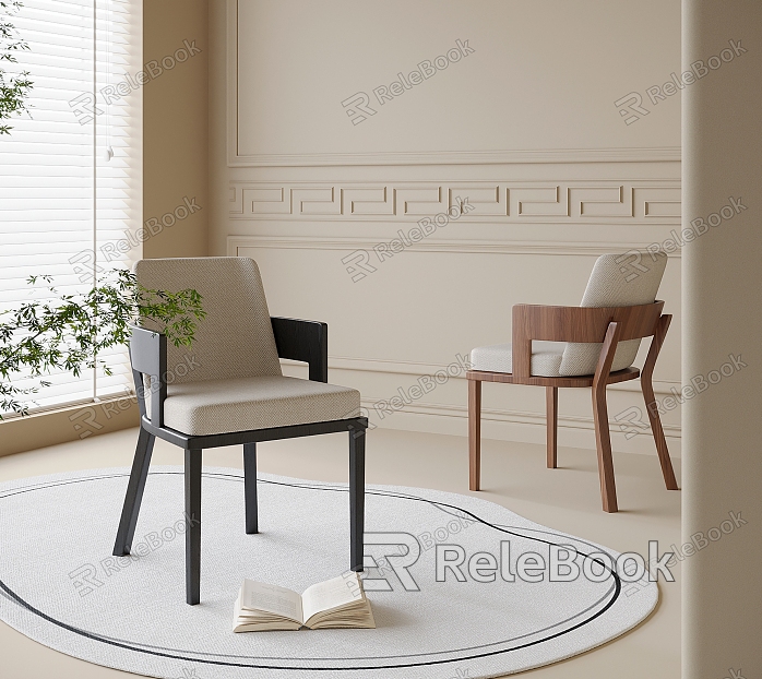 Modern Dining Chair Single Chair Leisure Chair Shaped Carpet model