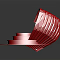 3D Red Heart Shaped Decorative Ornament With Golden Border And White Platform On Red Base