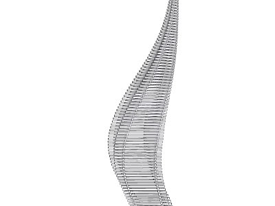 Modern Abstract Wire Sculpture With Curved Lines And Artistic Structure 3d model