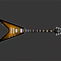 Shiny Electric Guitar With Sunburst Finish Neck Frets Pickups And Reflective Surface