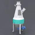 Conical Industrial Equipment With White Green Structure And Blue Base Components