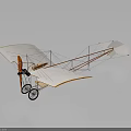 Vintage Biplane Aircraft Model Featuring Wooden Frame And Propeller For Aerospace Study 3d model
