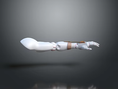 White Robotic Arm 3D Rendering With Detailed Joints And Mechanical Structure 3d model