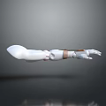White Robotic Arm 3D Rendering With Detailed Joints And Mechanical Structure