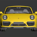 Yellow Convertible Sports Car with Sleek Body Design Silver Alloy Wheels and Black Interior