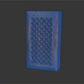 Wooden Decorative Ornament Set Featuring Carved Lattice Pattern And Reddish Brown Finish