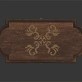 Classic Carved Wooden Table With Red Panels And Golden Decorative Legs