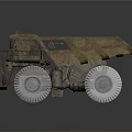 Yellow Heavy Duty Dump Truck with Large Tires and Rugged Bed Design