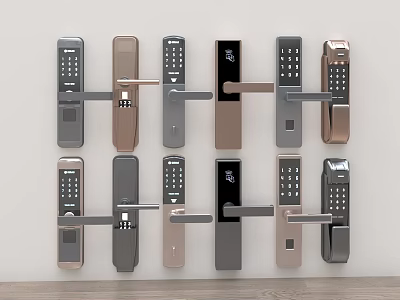 Assorted Smart Door Locks With Various Designs 3d model