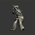 Tactical Military Game Characters Wearing Camouflage Suits With Rifles In Action