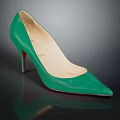 Women's Green Pointed Toe High Heels Featuring Red Heel Elegant Fashion Design