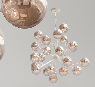 Modern Chandelier Simple Glass Ball Chandelier 3d model