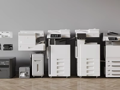 Modern Office Appliances Featuring Multifunction Printers Copiers Scanners And Professional Design 3d model