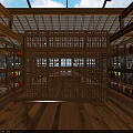 Traditional Rustic Interior Space With Wooden Roof Skylights Stone Walls And Display Counter