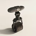 Modern distressed industrial robot unicycle robot 3d model