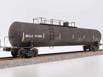 Black Railway Tank Car With Ladder Railing And Number MLX 701884 3d model