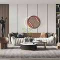 Modern sofa coffee table combination 3d model