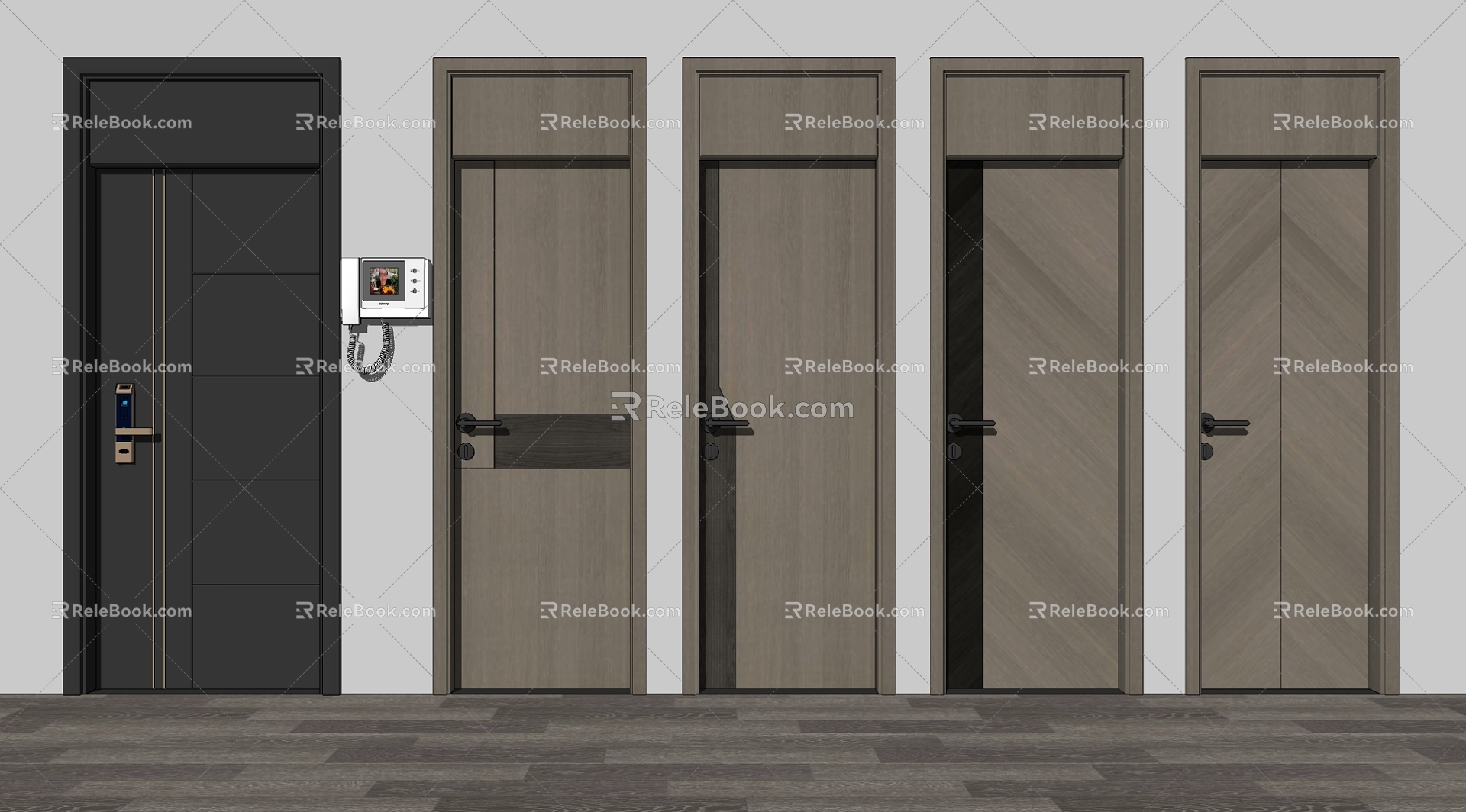 Modern Door Entry Door Password Door 3d model