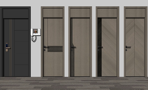 Modern Door Entry Door Password Door 3d model