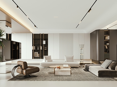 Modern Minimalist Living Room 3d model