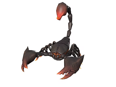Black Scorpion With Large Pincers And Red Stinger 3D Rendering 3d model