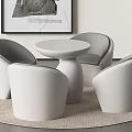Modern Reception Table and Chair Combination Rest Area Sofa Coffee Table Meeting Guests Sofa Chair Round Coffee Table Modern Negotiation Table and Chair Combination 3d model