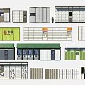 Modern Public Facilities Design Featuring Lockers Kiosks Mailboxes And Seating Units 3d model