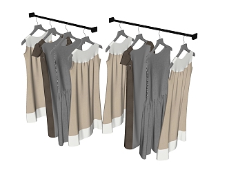 Modern Clothes Clothing Clothes Hanger Skirt dress Women's Clothing 3d model