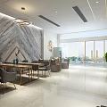 Elegant Hotel Lobby Interior With Wooden Walls Marble Reception And Gold Accent Chairs