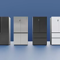 Modern Standing Refrigerators in Black Silver Dark Gray White with Sleek Design