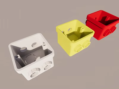 Colorful Plastic Storage Containers With Square Shape And Holes Design For Organizing 3d model