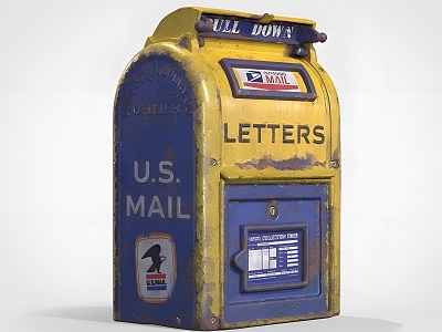 Modern Mailbox Modern Mailbox US Mailbox Old Public Facilities Retro Mailbox 3d model