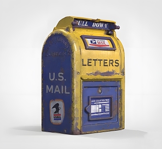 Modern Mailbox Modern Mailbox US Mailbox Old Public Facilities Retro Mailbox 3d model