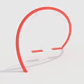 Kids Play Area Red Arch Structure With Two Hanging Swings 3d model