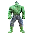 Detailed Green Hulk Action Figure With Muscular Body And Blue Torn Pants 3d model